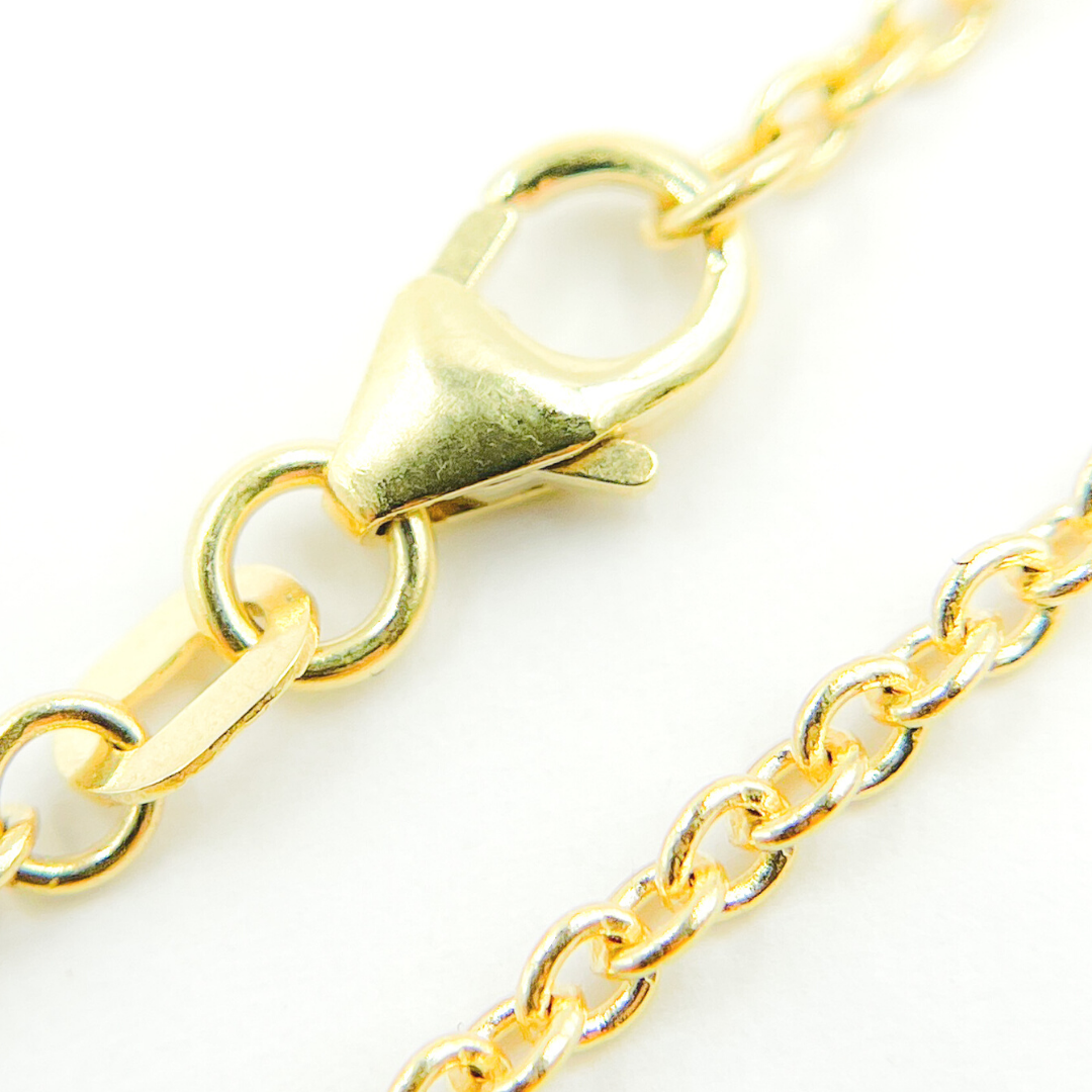14K Solid Gold Smooth Cable Necklace. 050KF