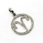 Load image into Gallery viewer, DC379. Diamond Sterling Silver Round Aries Zodiac Pendant
