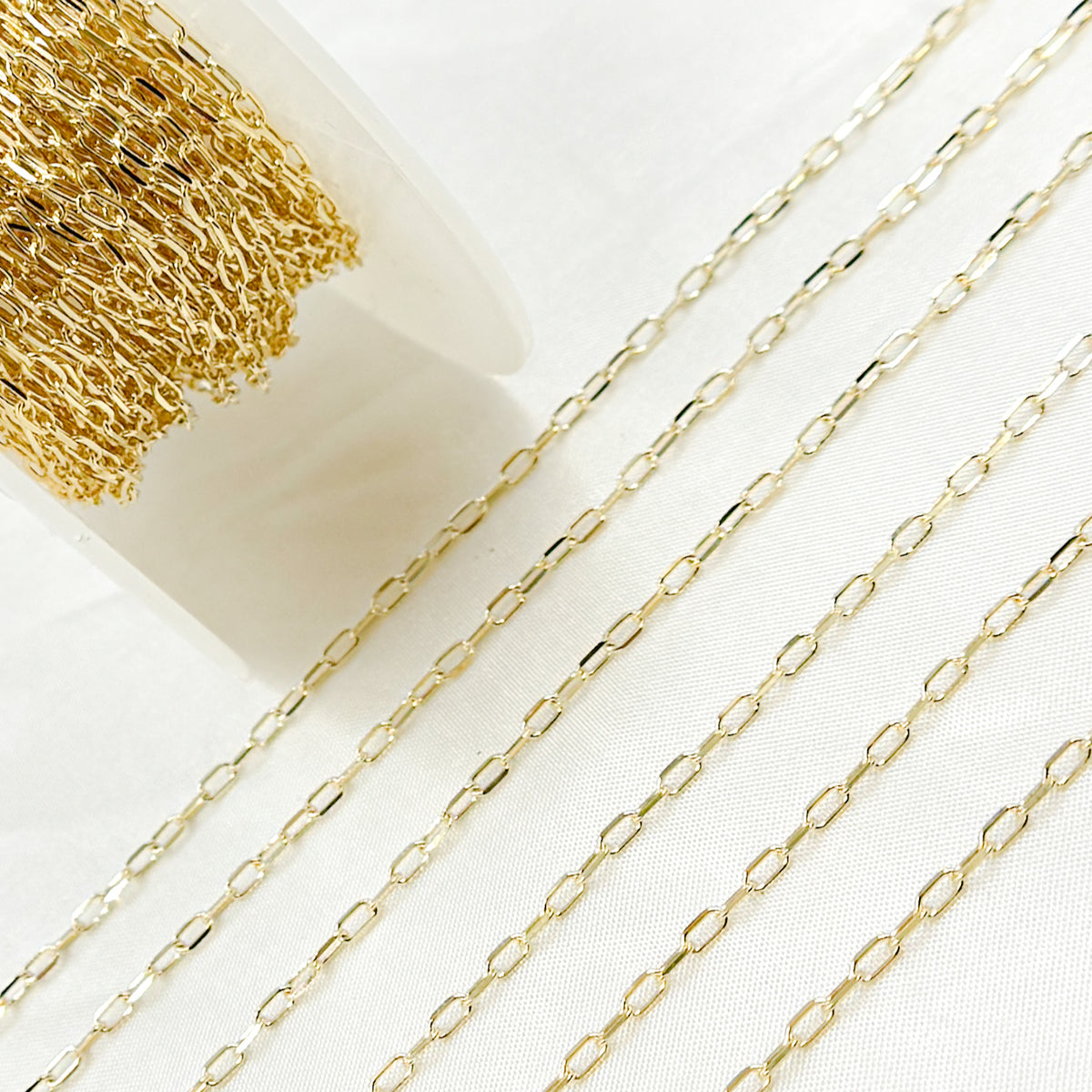 14K Solid Yellow Gold Diamond Cut Chain