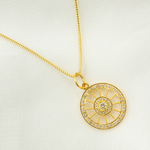 Load image into Gallery viewer, 14K Solid Gold with Diamonds Circle Charm. GDP277
