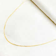 14K Solid Gold Flat Cable Link Chain
