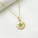 Load image into Gallery viewer, 14k Solid Gold Diamond and Gemstone Moon and Star Charm. GDP403
