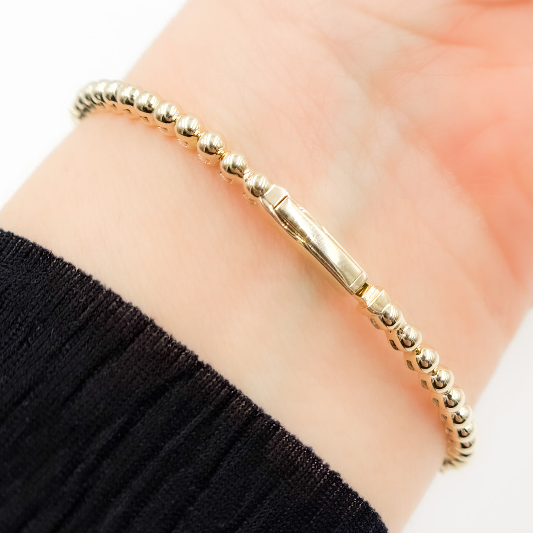 BNZ68568. 14K Solid Yellow Gold Gemstone Bangle