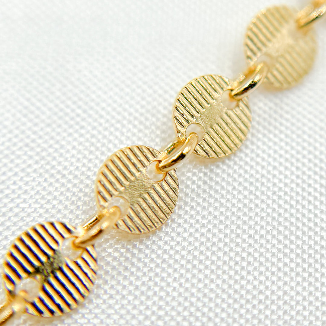 Chain Wide Disc Buy Online 14K Gold Filled Textured Disc Chain for Jewelry