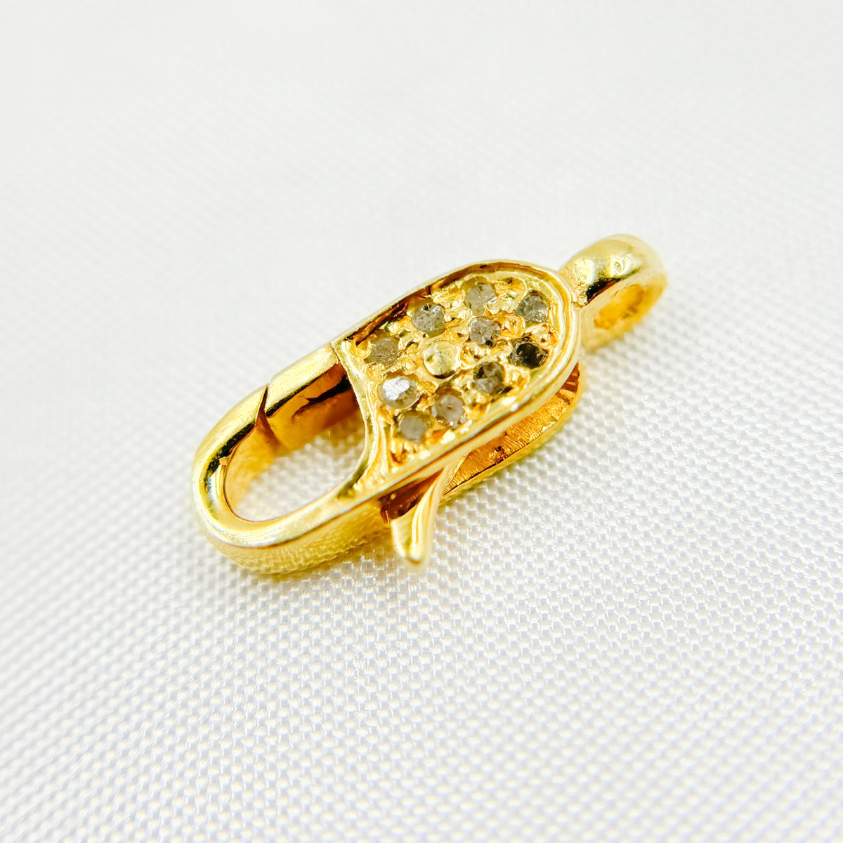 DC616. Diamond Sterling Silver Lobster Clasp