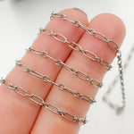 Load image into Gallery viewer, Y134OX. Oxidized Sterling Silver Smooth Long and Short Link Chain