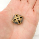 Load image into Gallery viewer, DC420A. Diamond Sterling Silver Square Enamel Bead
