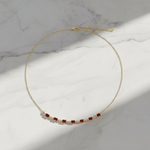 Load image into Gallery viewer, CN97254RU5X3. 14K Solid Gold Diamond &amp; Ruby Necklace