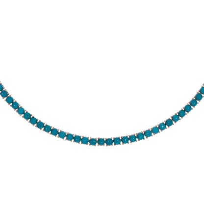 NFZ72587TQ. 14K Solid Gold Turquoise Fancy Necklace