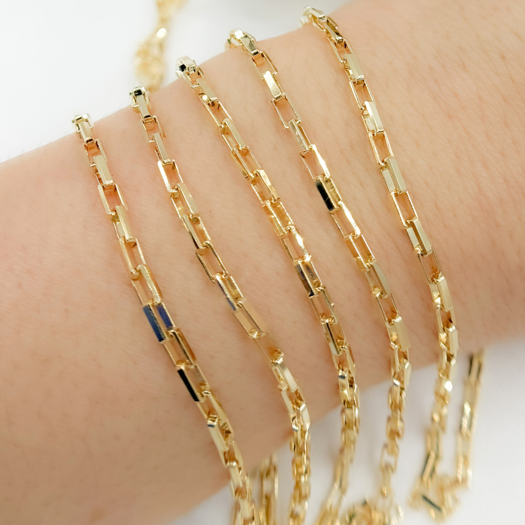 Y45GP. Gold Plated 925 Sterling Silver Box Chain