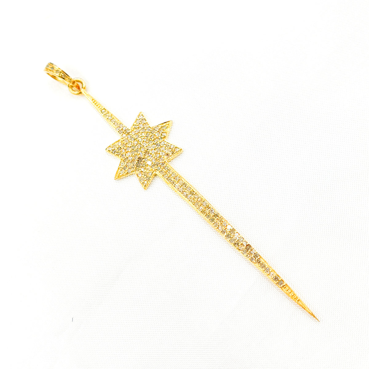 DP225. Diamond Silver Spike with Star Pendant