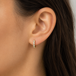 Load image into Gallery viewer, EHA56424. 14K Solid Gold Diamond Huggies Earring