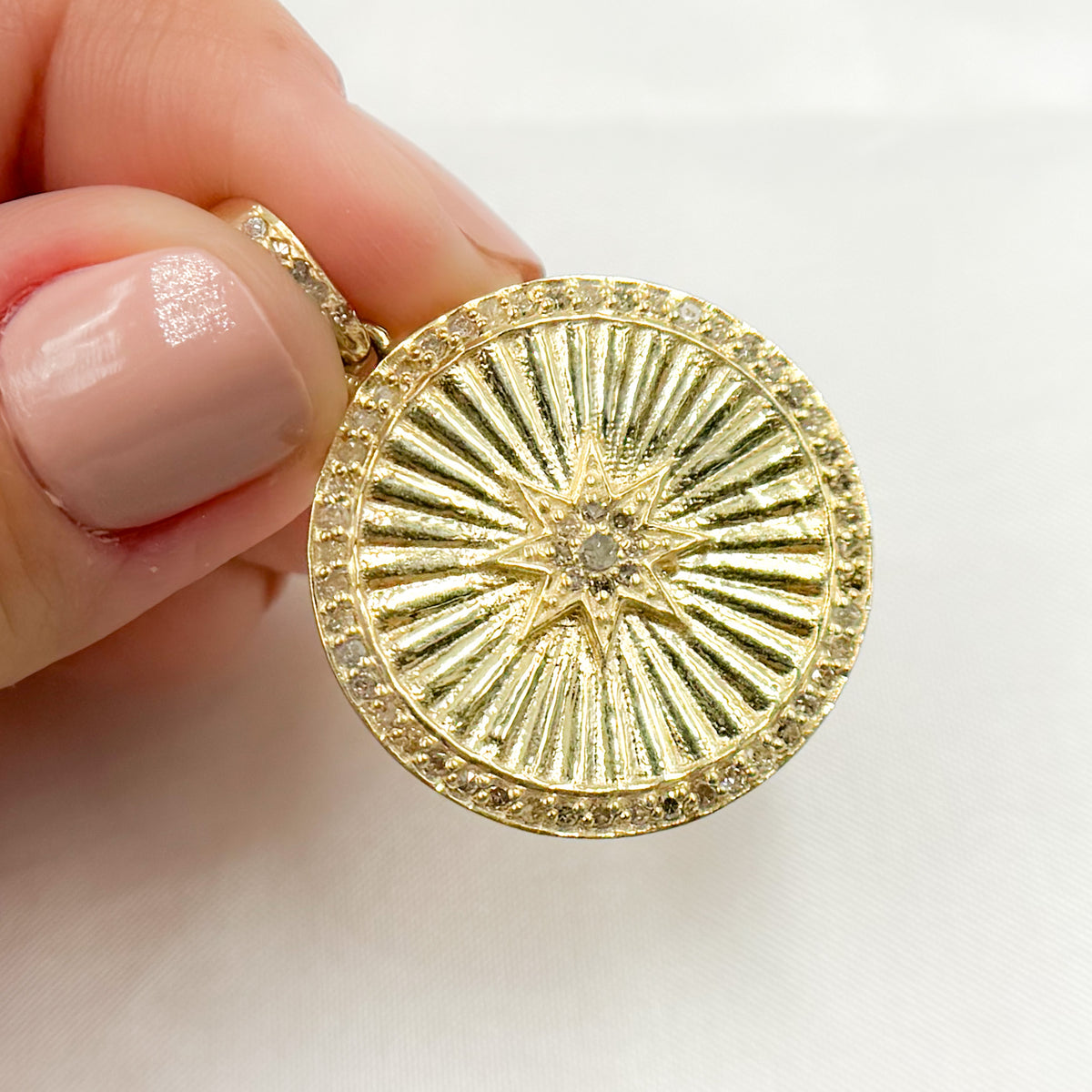 Buy Now Diamond Sterling Silver Round Star Pendant