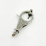 Load image into Gallery viewer, DC646. Pave Diamond &amp; 925 Sterling Silver Black Rhodium Round Trigger Clasp.
