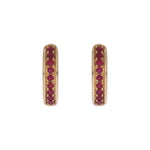 Load image into Gallery viewer, EHZ56598RU. 14K Solid Yellow Gold Ruby Huggies