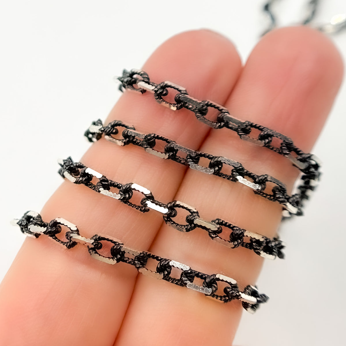 Buy Now Black Rhodium Sterling Silver Diamond Cut Box Chain