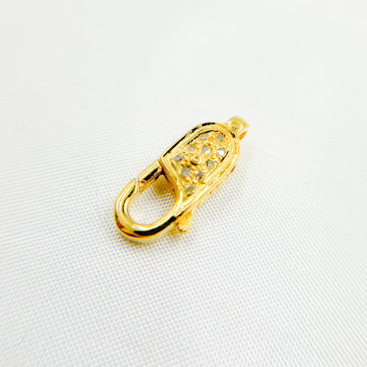 DC615. Diamond Sterling Silver Lobster Clasp