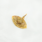 Load image into Gallery viewer, 14K Solid Gold Evil Eye Charm with Diamonds and Gemstones. GDP532
