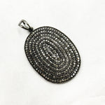 Load image into Gallery viewer, DP012. Diamond Sterling Silver Oval Pendant
