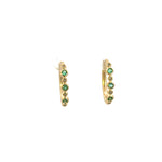 Load image into Gallery viewer, 14k Solid Gold Diamond and Emerald Oval Hoop.  EHA56738EM
