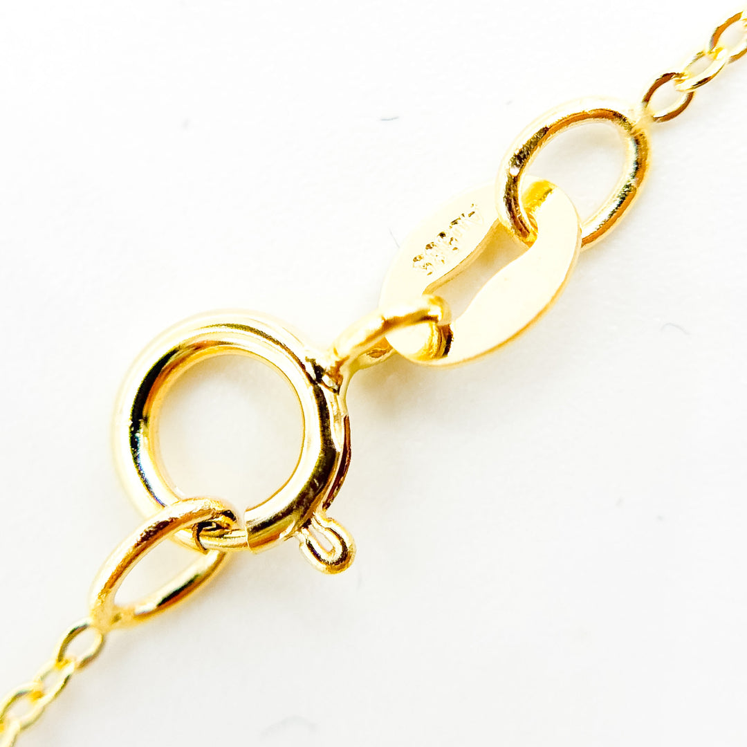025R03BLS7. 14K Solid Yellow Gold Satellite Necklace