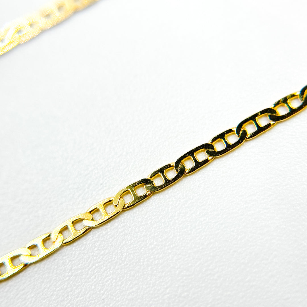 030FLP1BBT2byFt. 14k Solid Gold Flat Marina Link Chain