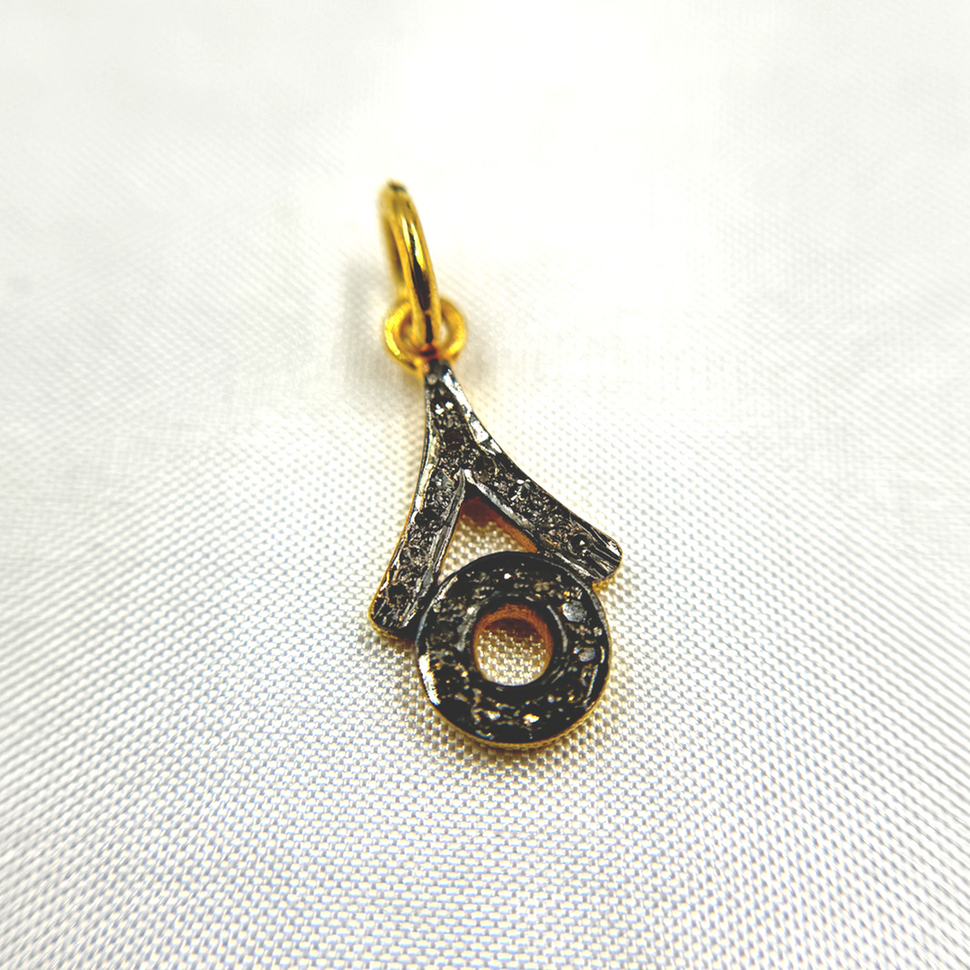 DC438. Diamond Sterling Silver Fancy Shape Charm