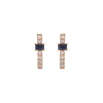 Load image into Gallery viewer, EFA54275. 14K Solid Gold Diamond and Gemstone Bar Stud Earrings
