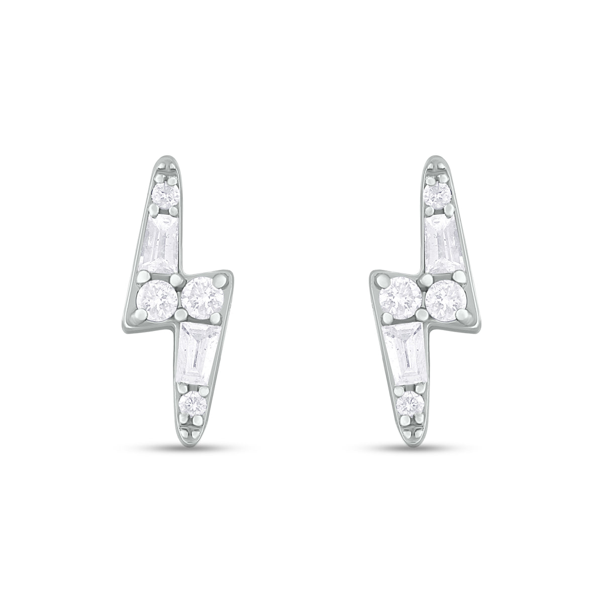 EFB54269. 14K Solid Gold Diamond Ray Studs