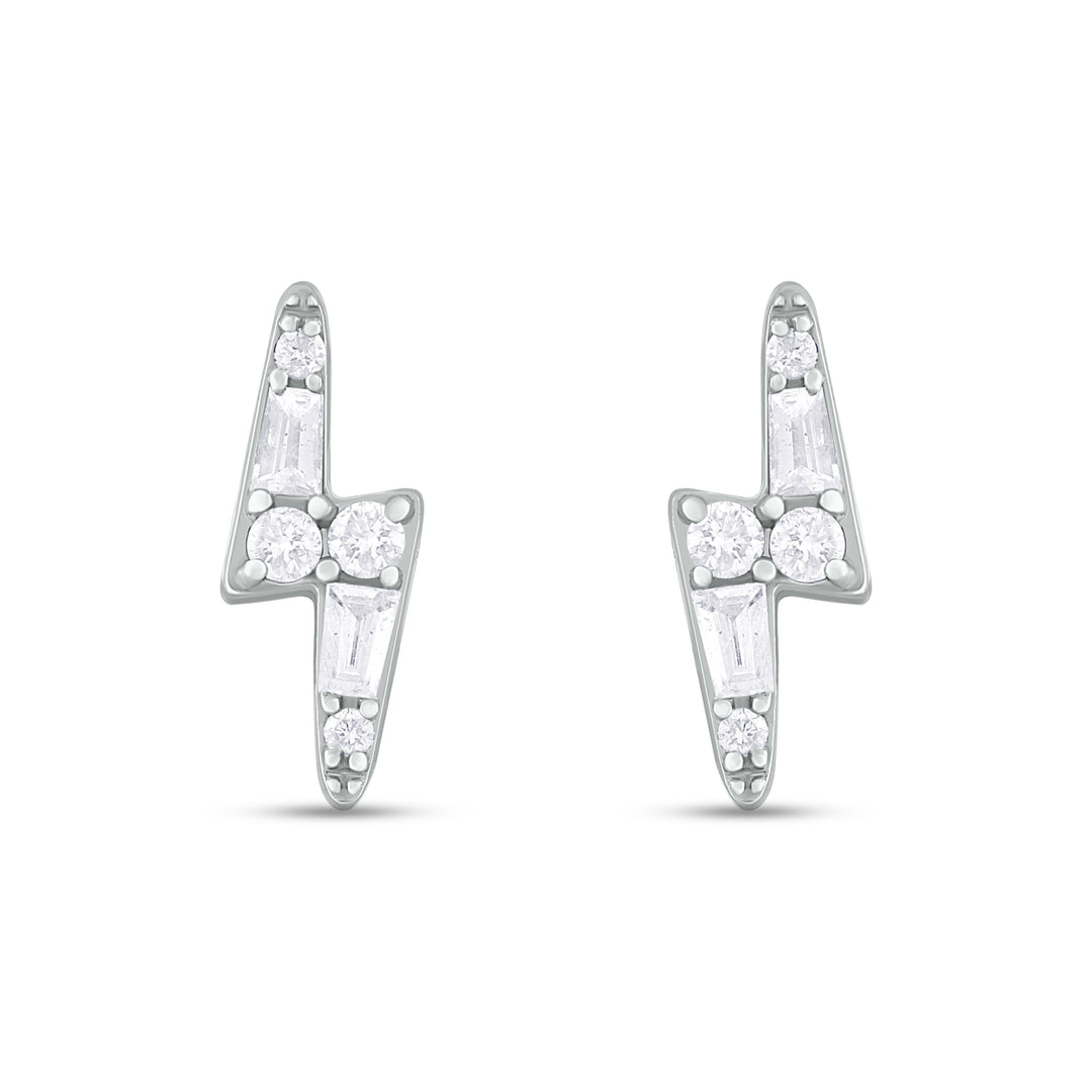 ER421141. 14K Solid Gold Diamond Ray Studs