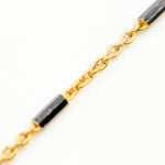 Load image into Gallery viewer, Z9GB2F. Gold Plated and Black Rhodium Sterling Silver Satellite Bars Chain
