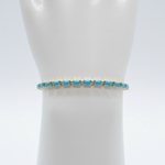 Load image into Gallery viewer, CB972771TQ5X3. 18K Sold Gold Diamond &amp; Turquoise Bracelet