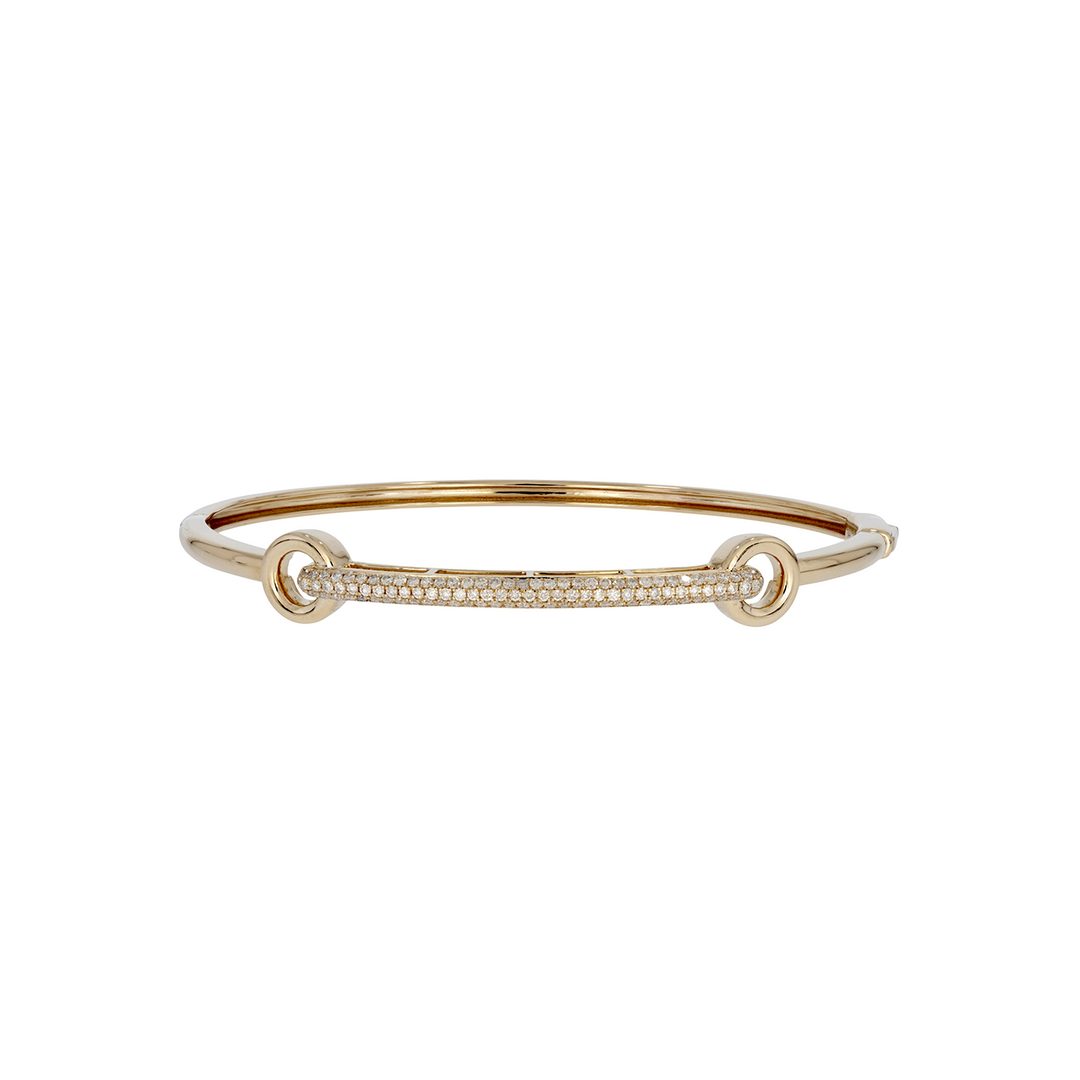 BNH68596. 14K Solid Gold Diamond Fancy Bangle