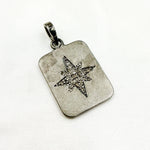 Load image into Gallery viewer, DC194. Diamond Silver Rectangle Star Pendant
