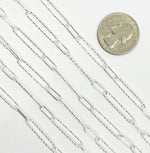 Load image into Gallery viewer, 925 Sterling Silver Hammered and Round Paperclip Link Chain. V3SS
