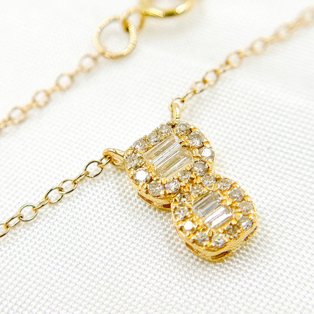 14K Solid Gold Diamond Necklace. NFD70903