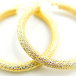 Load image into Gallery viewer, GER52. 14K Solid Gold Earrings with Texture Circle Shape Hoop
