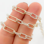 Load image into Gallery viewer, V307TT. Gold Filled  and Silver Mixed Link Chain – Smooth Long Links and Twisted Short Links