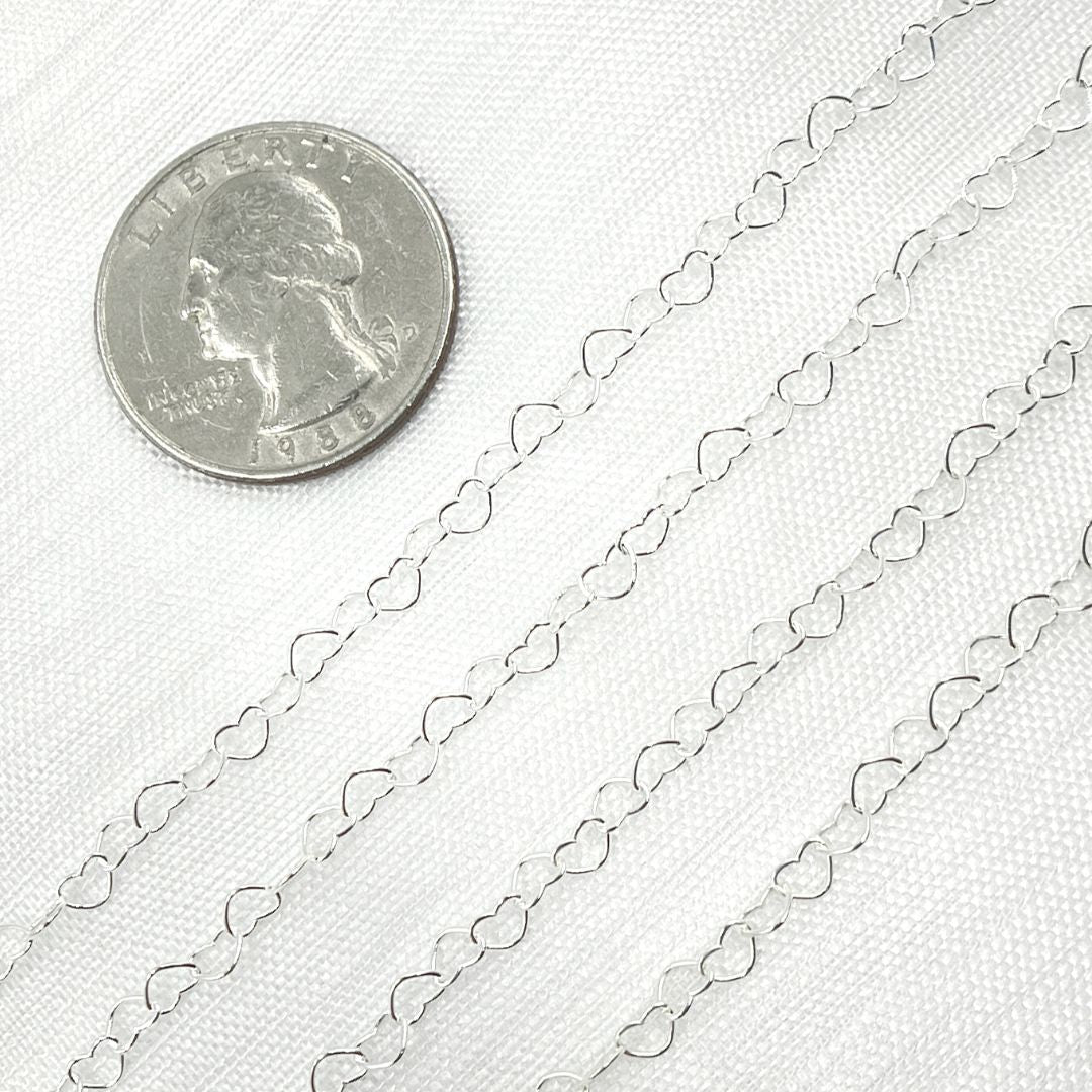 Y112SS.  Sterling Silver Heart Link Chain