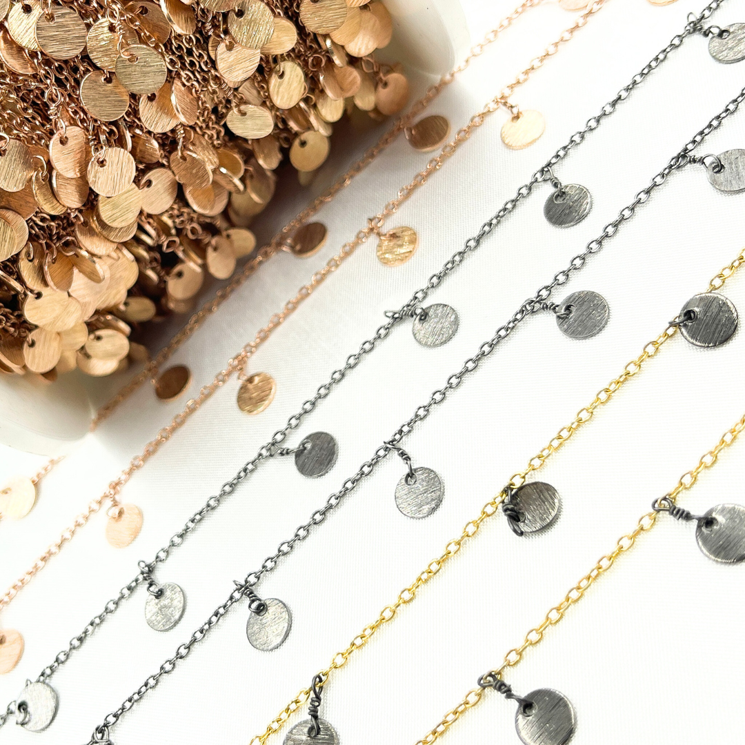 302D. Disc Shape 6mm Dangle Wire Chain