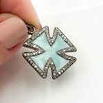 Load image into Gallery viewer, DP286A. Diamond Sterling Silver Cross Enamel Pendant
