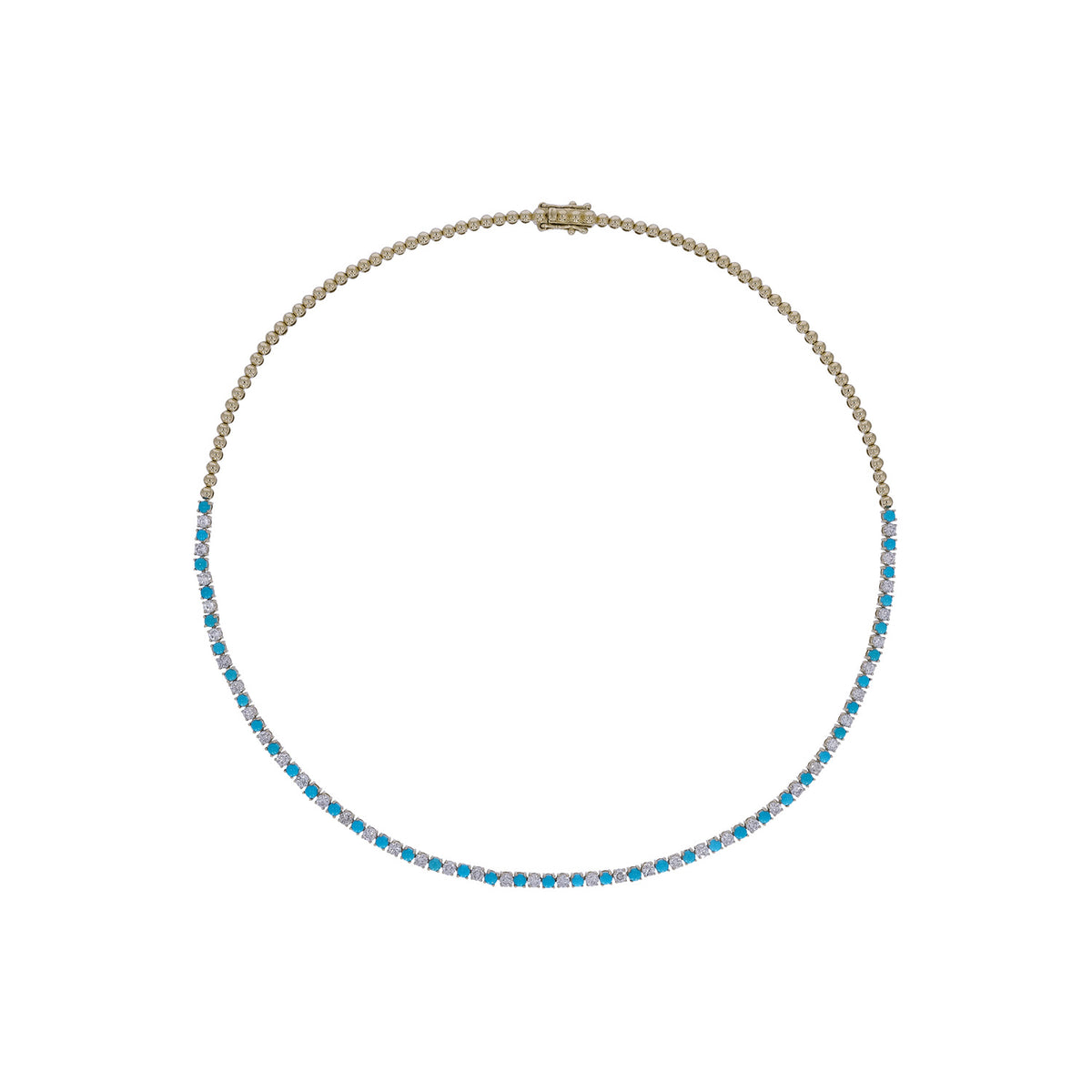 NFQ72599. 14K Solid Gold Diamond and Gemstone Fancy Necklace