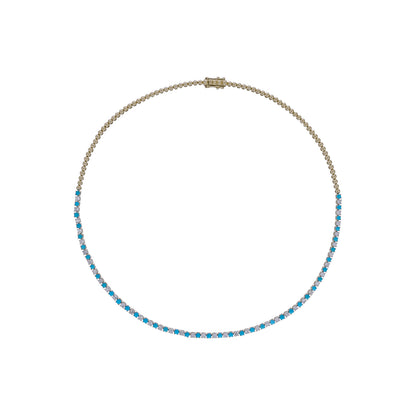 NFQ72599. 14K Solid Gold Diamond and Gemstone Fancy Necklace
