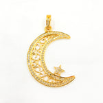 Load image into Gallery viewer, DP552. Diamond Sterling Silver Moon and Star Pendant
