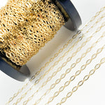 Load image into Gallery viewer, 058FL1BLbyFt. 14k Solid Yellow Gold Smooth Flat Oval Link Chain
