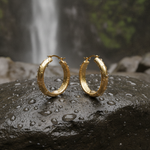 Load image into Gallery viewer, GER154. 14K Solid Gold Hollow Hoop Earrings