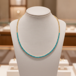Load image into Gallery viewer, NFT72614TQ. 14K Solid Gold Turquoise Fancy Necklace