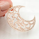 Load image into Gallery viewer, DP107. Diamond Sterling Silver Moon Pendant
