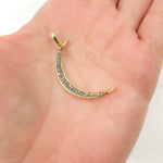 Load image into Gallery viewer, DP1003. Diamond Sterling Silver Moon Pendant
