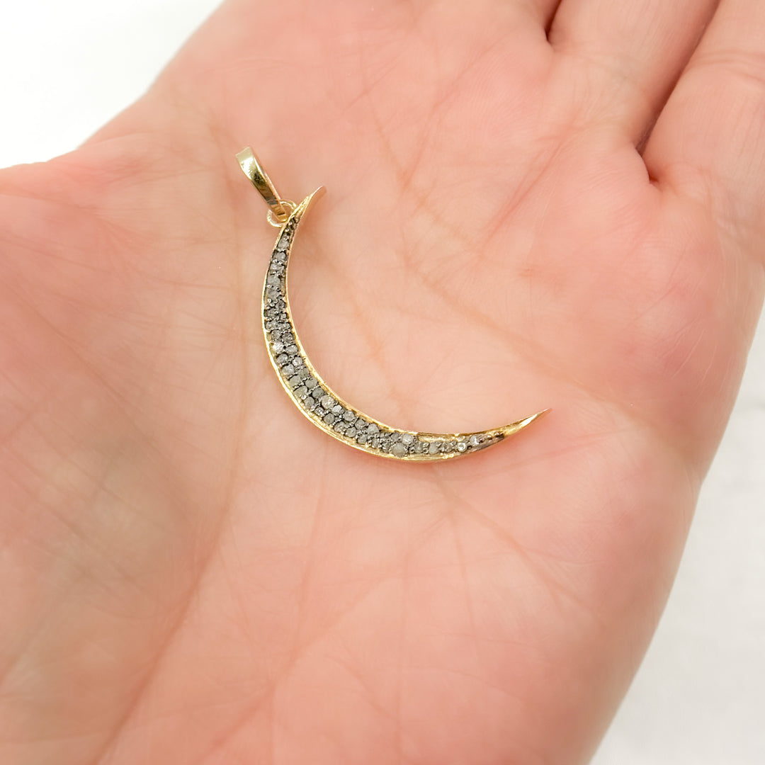 DP1003. Diamond Sterling Silver Moon Pendant